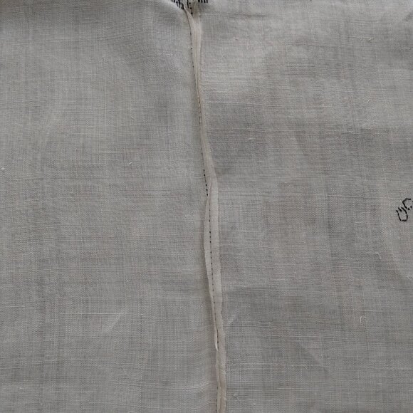 Vintage Linen Tablecloth & Napkins Set Black Cross Stitch Dragon Boat Pagoda - Picture 8 of 16